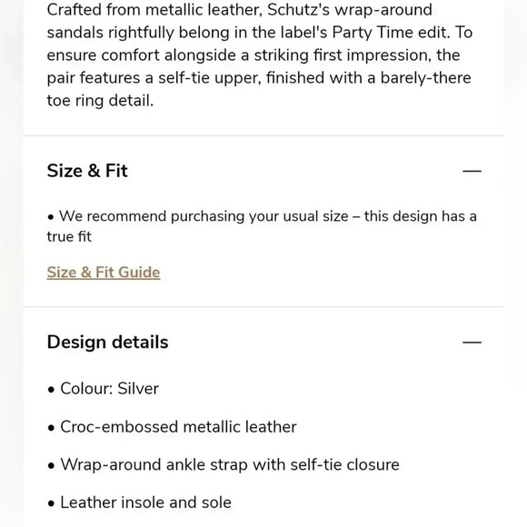 SCHUTZ Krist Flat Sandals in Croc-embossed Metallic Leather 10B - Picture 14 of 14